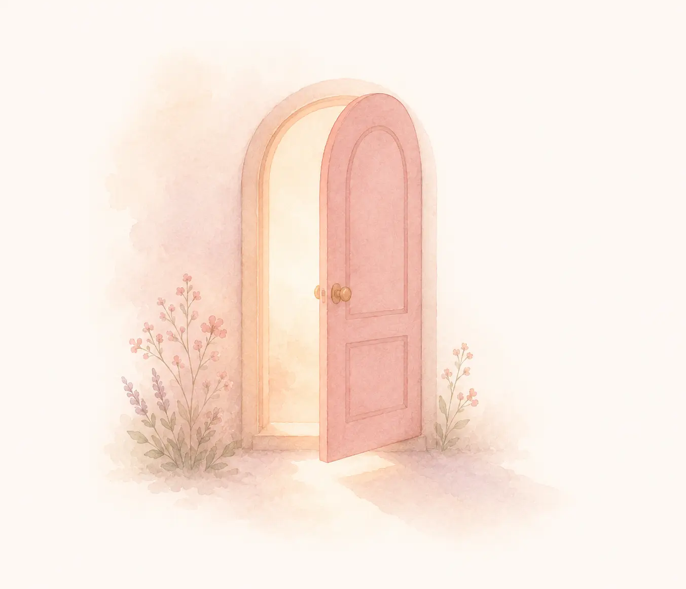 Soft watercolor illustration for Mendia