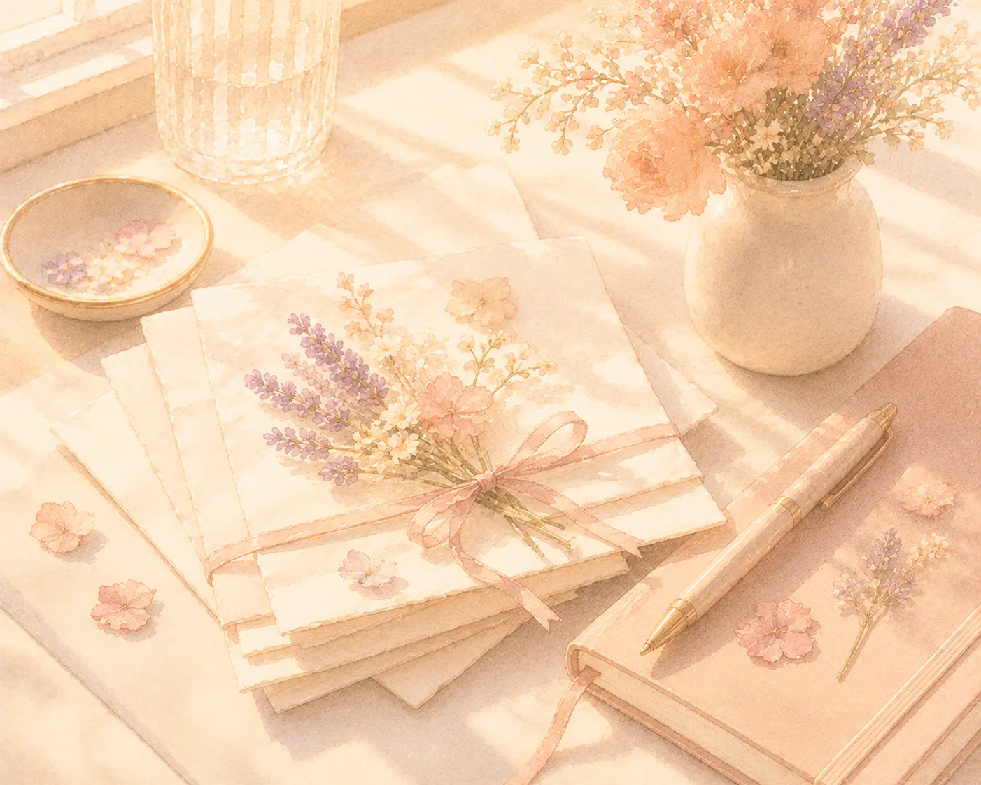 A bright still life of letters and a journal about breakup closure
