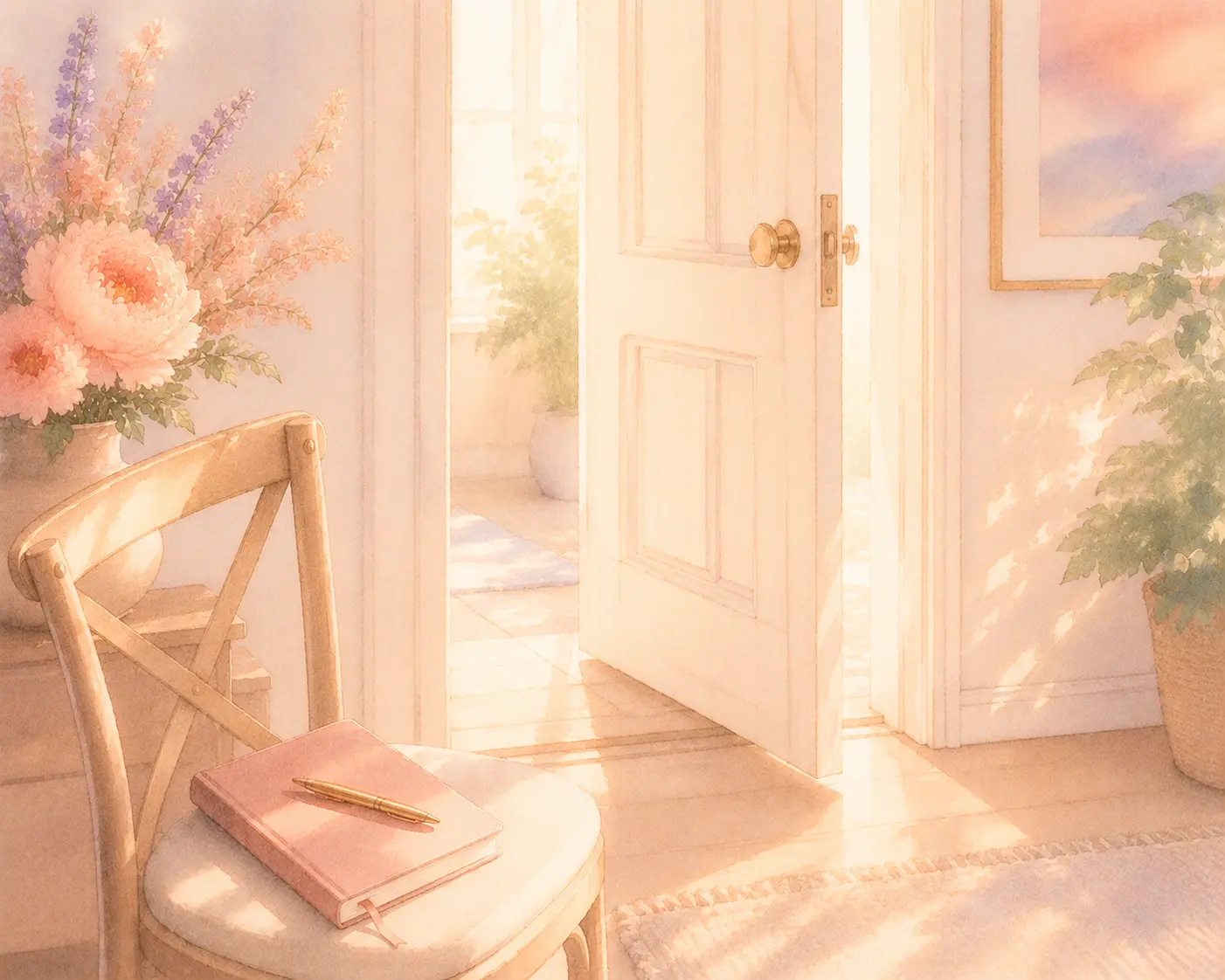 A bright open doorway symbolizing internal closure after a breakup